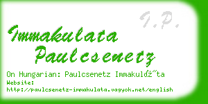 immakulata paulcsenetz business card